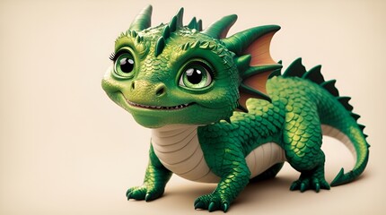 Obraz premium green dragon cartoon