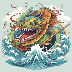 Traditional Dragon Boat Festival illustration for design projects