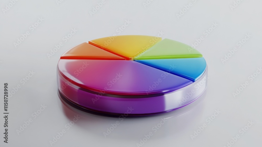 Aufkleber vibrant multi-colored pie chart on gray background for analysis