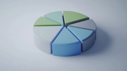 Fototapeta premium Colorful 3D Pie Chart Representing Data Visualization Concept