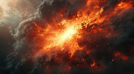 Fototapeta premium A vibrant explosion of colors representing cosmic energy and celestial phenomena.