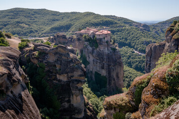 Views of the Meteora monasteries in Greece