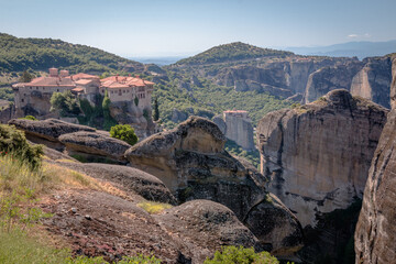 Views of the Meteora monasteries in Greece