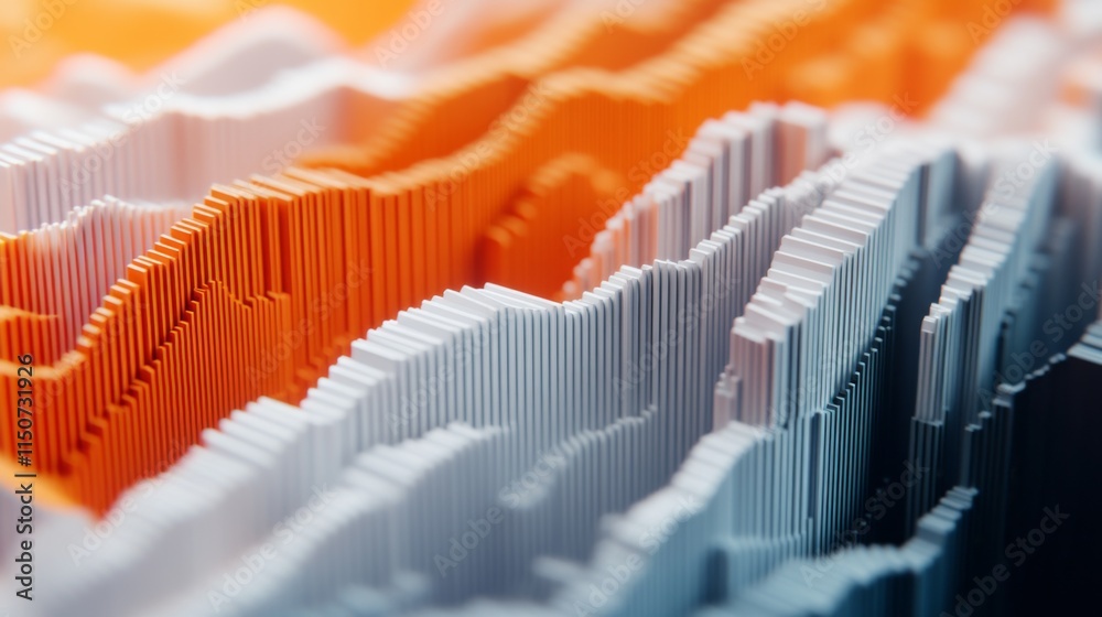 Poster colorful abstract 3d wave patterns with depth and texture