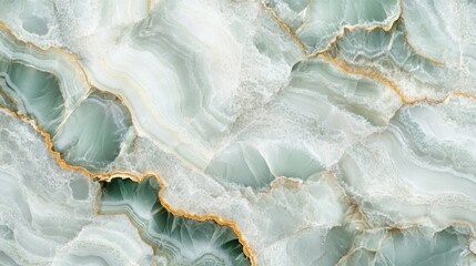 Obraz premium Elegant Abstract Green Onyx Stone Texture with Golden Veins