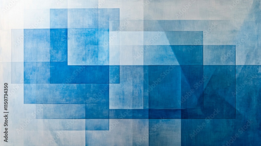 Aufkleber abstract blue geometric shapes with soft textures and gradients