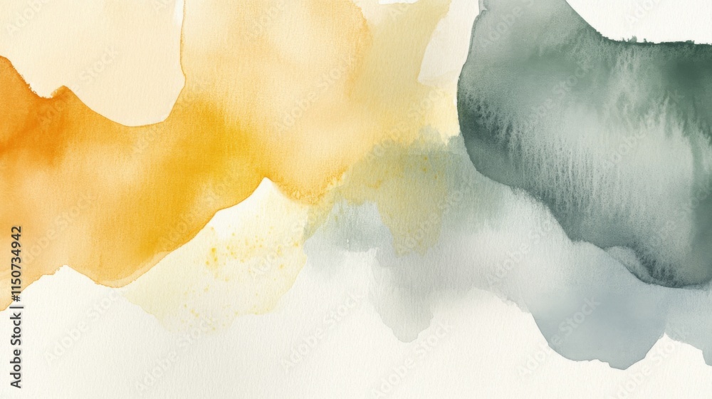 Poster abstract watercolor background in soft warm and cool tones