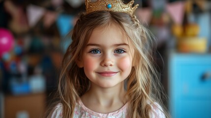 Fototapeta premium Young girl with beautiful blue eyes and curly hair in a soft, dreamy atmosphere