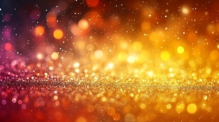 Obraz premium Golden Glitter Background With Sparkling Lights
