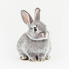 Obraz premium white rabbit on white background