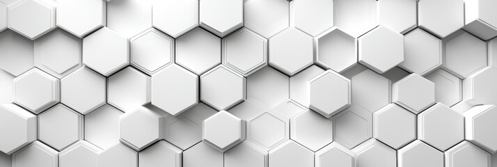 Fototapeta premium Abstract geometric pattern featuring raised white hexagons on a flat surface.
