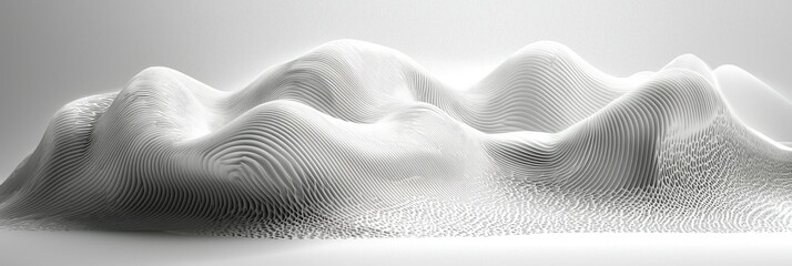 Abstract representation of flowing, layered forms in monochrome tones.