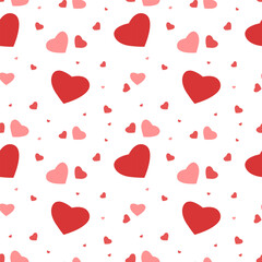 Seamless pattern with hearts on a white background