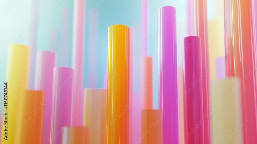 Aufkleber vibrant abstract background with colorful vertical cylinders