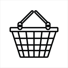 shopping basket vector icon line template