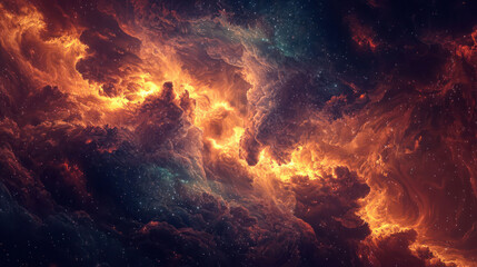 An abstract representation of a stormy sky, with dark clouds and flashes of light