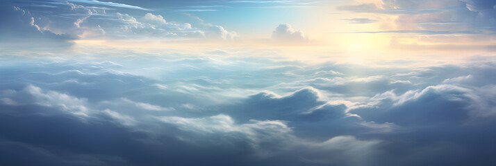 Obraz premium The Infinite Ethereal: A High-Quality Computer-Generated Rendering of Majestic Sky Filled with Intricately Designed Clouds
