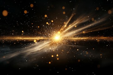 Vibrant cosmic explosion illuminating the dark expanse of space with radiant particles and swirling gases