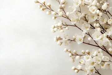 White blossoms on branches create a soft and serene atmosphere perfect for spring decoration