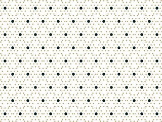Seamless minimalist dot pattern in black and beige on white background.