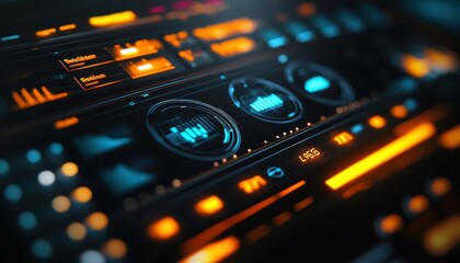 Obraz premium Automation software with vibrant data, sleek design, soft lighting