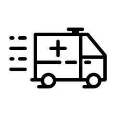 Design Illustration vector graphic of ambulance icon with line style. Suitable for UI, mobile design, web design, etc.