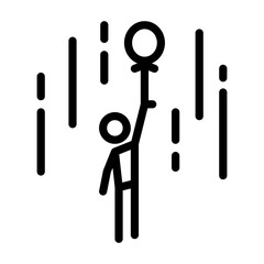 Design Illustration vector graphic of flying man icon with line style. Suitable for UI, mobile design, web design, etc.