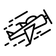 Design Illustration vector graphic of aircraft icon with line style. Suitable for UI, mobile design, web design, etc.