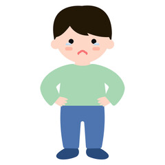 울먹이는 소년 일러스트