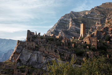 Fototapeta premium ancient city in the mountains, Republic of Dagestan, Russia. Old Kahib.
