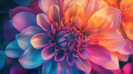 Obraz premium An abstract representation of a flower blooming, with vibrant petals and colors