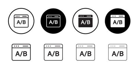 A B test icon Flat art in black and white isolated