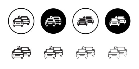 Accident icon Flat art in black and white isolated