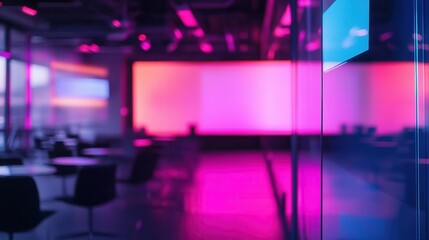 Naklejka premium Professional development workshop with vibrant lighting, sleek design, soft glow