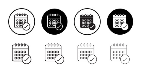 Appointment icon Flat art in black and white isolated