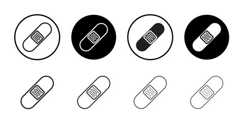 Band aid icon Flat art in black and white isolated