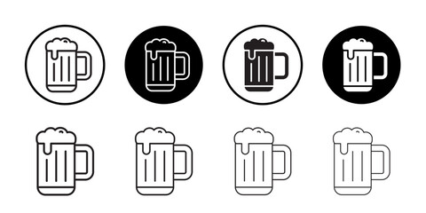 Beer mug icon Flat art in black and white isolated