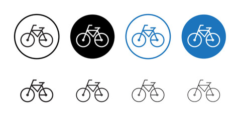 Bicycle icon Flat art in black and white isolated