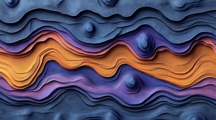 Abstract Wavy Layers of Color and Texture