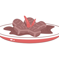 Traditional Indonesian Rendang in Stunning Vector Graphics