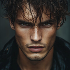 Fototapeta premium Hyperrealistic Photography Portrait Handsome Man