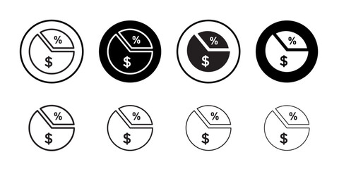 Dividend icon Flat art in black and white isolated