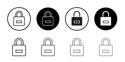 Lock closed icon Flat art in black and white isolated