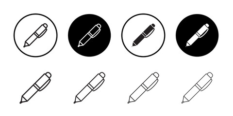 Pen icon Flat art in black and white isolated