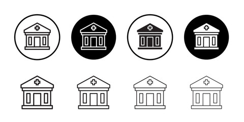 Pharmacy icon Flat art in black and white isolated