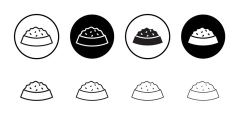 Pet food icon Flat art in black and white isolated