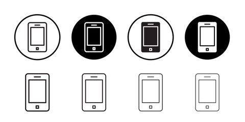 Phone icon Flat art in black and white isolated