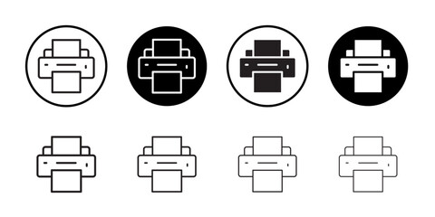Print icon Flat art in black and white isolated