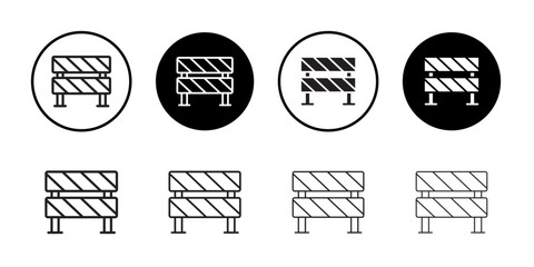 Roadblock icon Flat art in black and white isolated