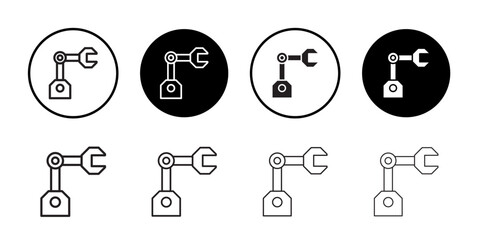 Robot arm icon Flat art in black and white isolated